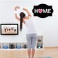 Black HOME wall decal with red heart in lettering