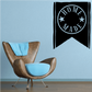 Home made wall decal: black circular badge with stars and HOME MADE text