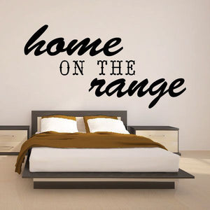 Home on the range wall decal vinyl lettering in black script