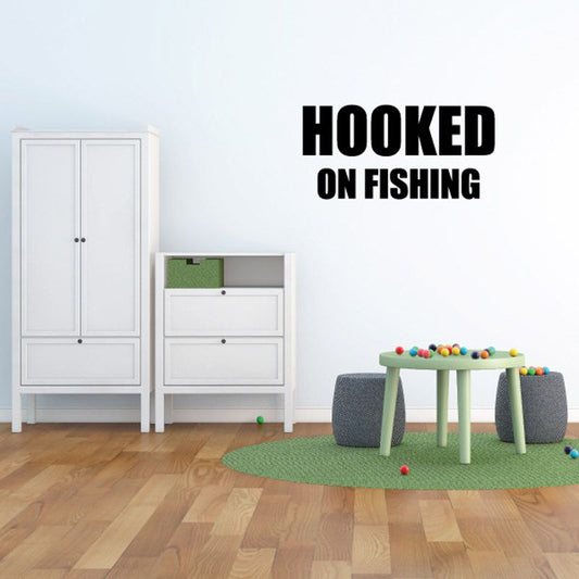 Image of Hooked on fishing Wall Decal - Vinyl Decal - Car Decal - DC0110