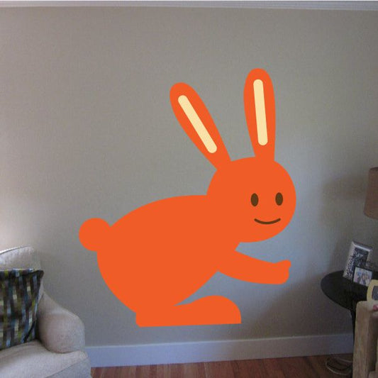 Image of Hopping Cheerful Easter Bunny Sticker