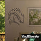 Horned back shark decal in black line art with open mouth, facing left.