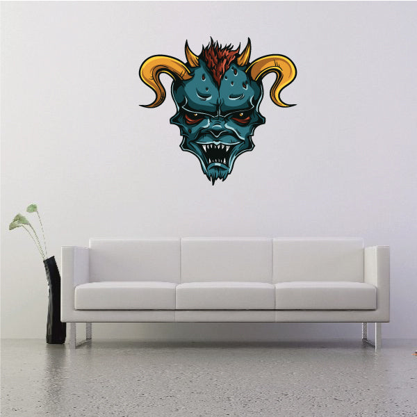 Image of Horned Demon Head Sticker