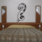 Horned nose viper snake wall decal, black-and-white outline with curled tail