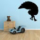 Horned owl wide wings wall decal in black silhouette