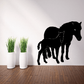 Horse and foal wall decal, black silhouette of mother horse and foal