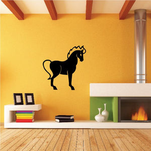 Chinese zodiac horse decal, black silhouette on a wall
