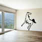 Horse leap turning wall decal with black horse silhouette