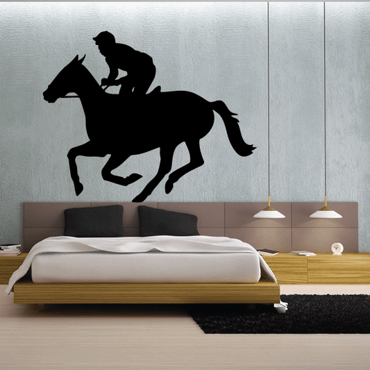 Image of Horse Racing Wall Decal - Vinyl Decal - Car Decal - 004