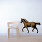 Running horse sticker, dark brown with black mane