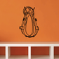 Horse stirrup wall decal with orange outlined horse figure