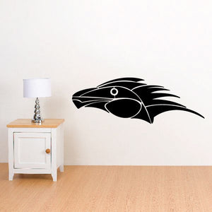 Tribal horse head pinstripe wall decal, black vinyl car decal