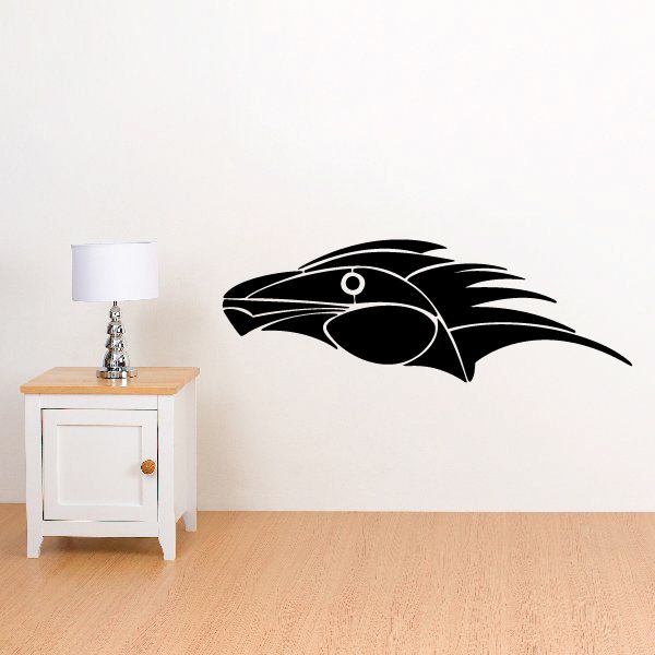 Tribal horse head pinstripe wall decal, black vinyl car decal