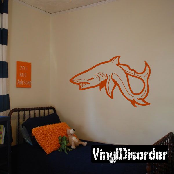 Image of Hostile Blue Shark Decal