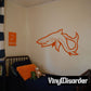 Stylized shark wall decal with open mouth and fins