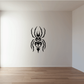 Spider decal with menacing pincer design, black silhouette