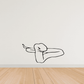 Snake decal with outlined staring head and raised body