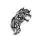 Tribal wolf head decal, black stylized profile with intricate linework