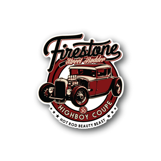 Hot Rod Highboy Coupe Vinyl Sticker weather-resistant vinyl sticker by VinylDisorder