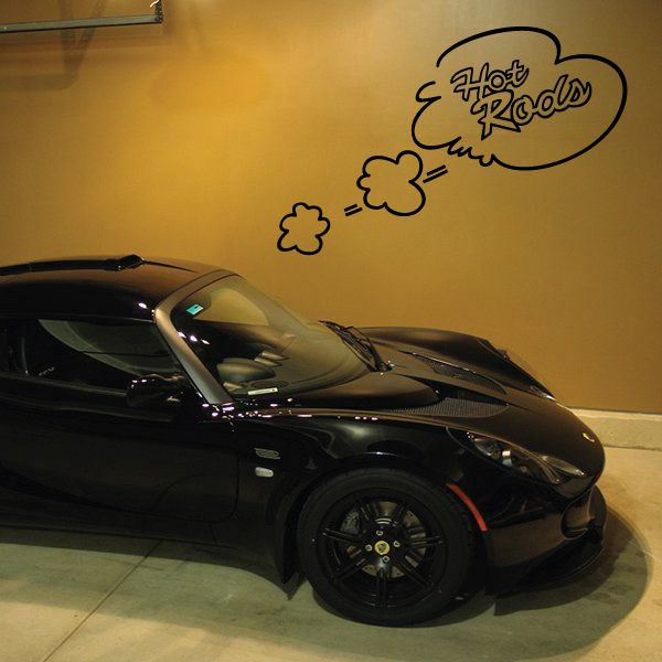 Hot Rod smoke bubble decal featuring Hot Rod logo and cloud/bubble line accents