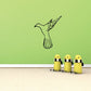 Hovering dove wall decal, black flying silhouette