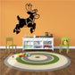 Reindeer decal featuring a black flying reindeer silhouette with harness details
