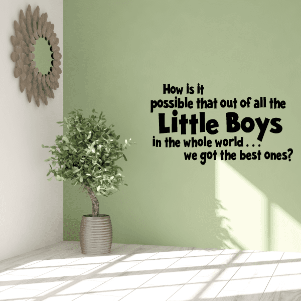 Image of How is it possible that out of all the little boys in the whole world we got the best ones Wall Decal