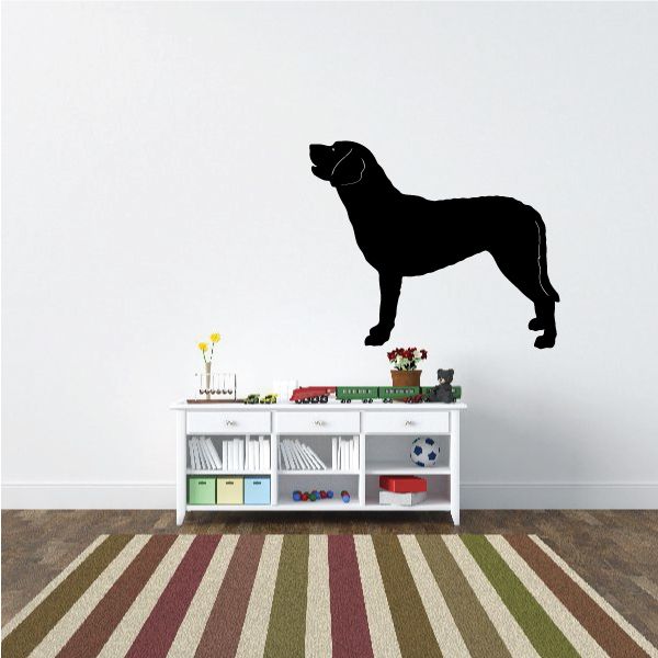 Howling Chesapeake Bay Retriever decal, black dog silhouette