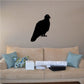 Black vulture silhouette wall decal, huddled bird