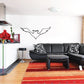 Flying seagull wall decal with black outline