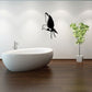 Black shore bird silhouette wall decal with wings spread