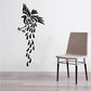 Peacock feather wall decal, black silhouette