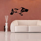 Black seagull wall decal with wings spread
