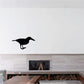 Bird watching decal with a black silhouette of a shoreline bird in profile
