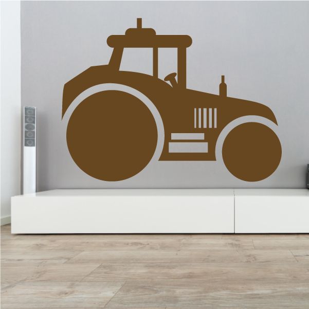 Brown tractor decal with front grille detail