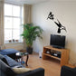 Wall decal of black hummingbird with flower design