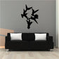 Hummingbird group wall decal with black flying birds silhouette cluster