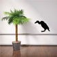 Hunched vulture wall decal, black bird silhouette in profile