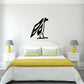Hunched vulture wall decal with black bird silhouette