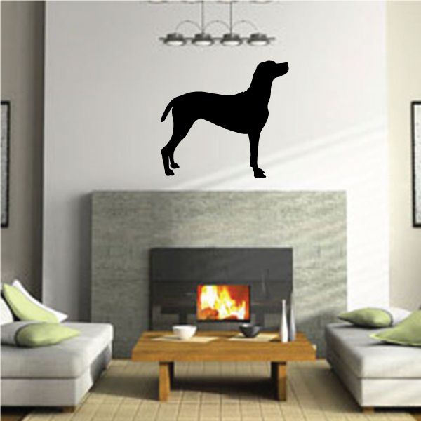 Black Hungarian Vizsla dog silhouette wall decal