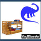Blue apatosaurus dinosaur decal with open mouth and long tail