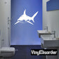 Great white shark wall decal, white silhouette with open jaws