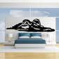Black alligator wall decal with a long, lying silhouette