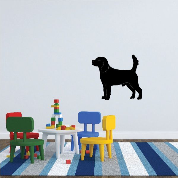 Black beagle dog decal silhouette on wall