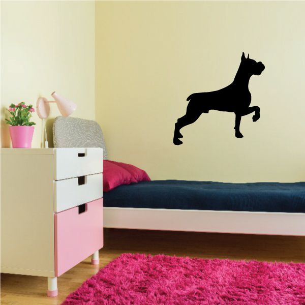 Black running dog silhouette decal for wall