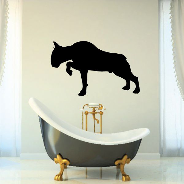 Black bull terrier hunting dog decal