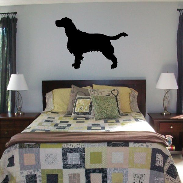 Black cocker spaniel hunting decal silhouette for wall