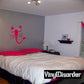 Red scorpion wall decal with curved tail and raised pincers