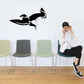 Black seagull wall decal with flying silhouette