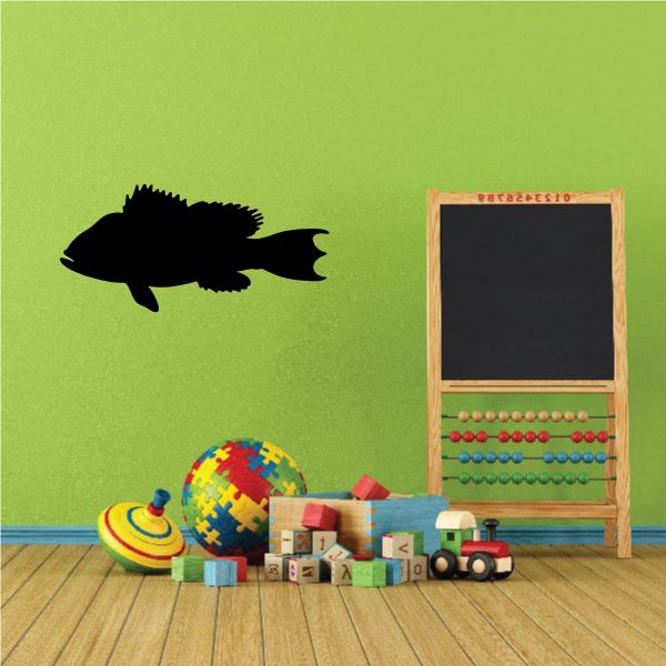Perch fish wall decal with dark silhouette